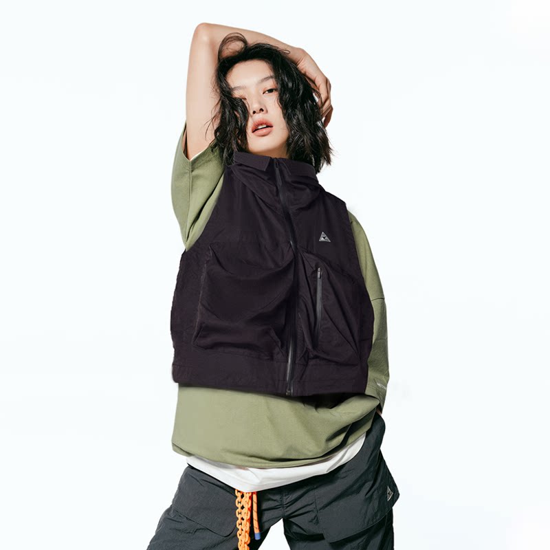 【再见爱人4同款】又见高山工装连帽马甲男女同款夏背心