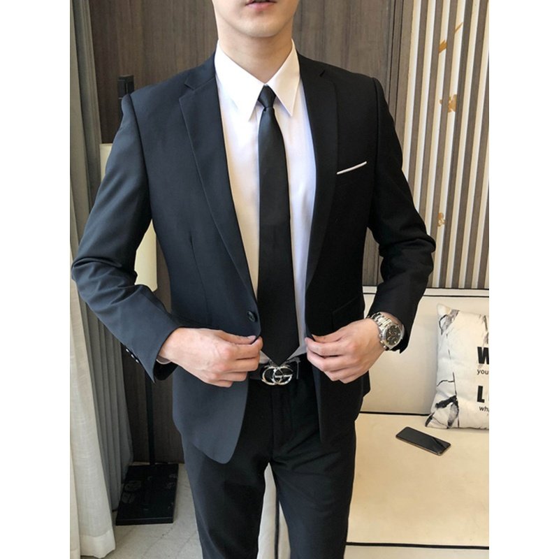 西服套装男士职业正装商务休闲韩版修身西装伴郎新郎结婚礼服高端