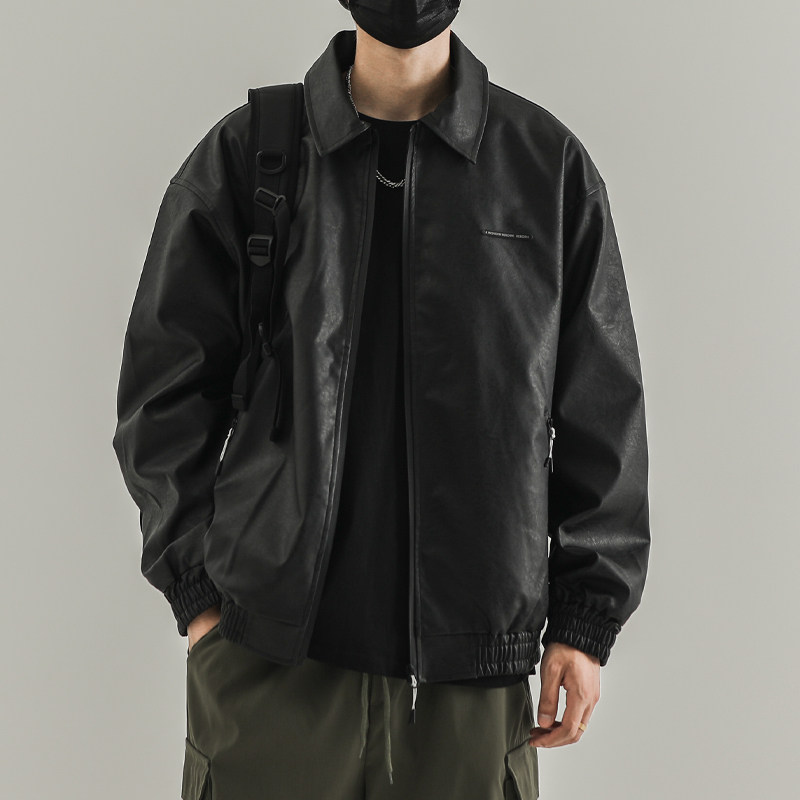 覆古皮衣外套男士春季飞行员教练皮夹克加厚秋冬款美式机车服棉衣