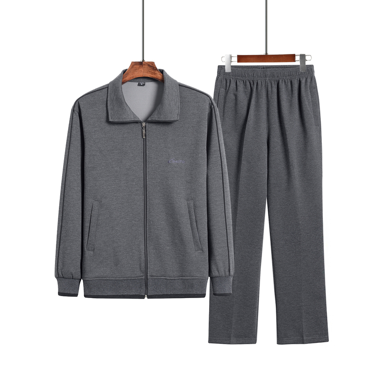 春秋款中老年人男士运动套装爸爸秋装中年男装秋季爷爷休闲运动服