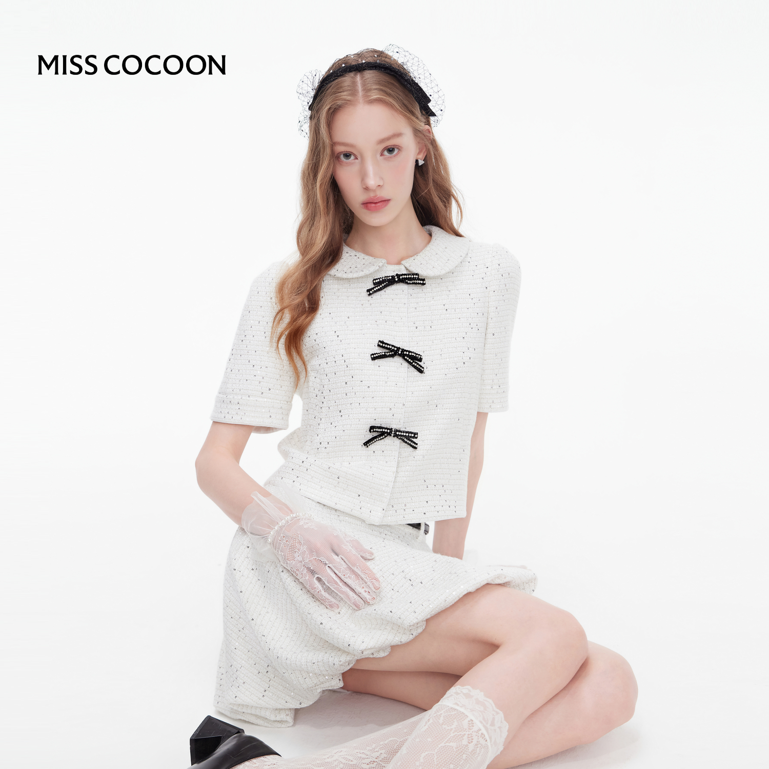 MISSCOCOON减龄半裙套装小香风短外套两件套25秋新款