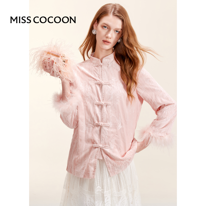 MISSCOCOON国风单排多扣长袖衬衫