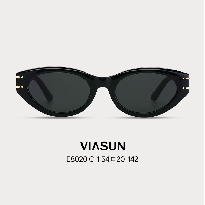 薇尚复古窄框猫眼墨镜时尚太阳镜男女款适合方圆脸显脸小防紫外线