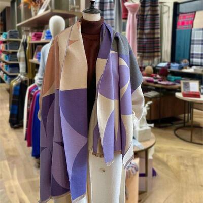 法国CaringKleing100%羊绒~围巾时尚百搭围脖加厚保暖防寒女披肩