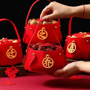 饰品新家布置入伙搬家进宅大吉新居入宅仪式 乔迁之喜装 手提篮摆件