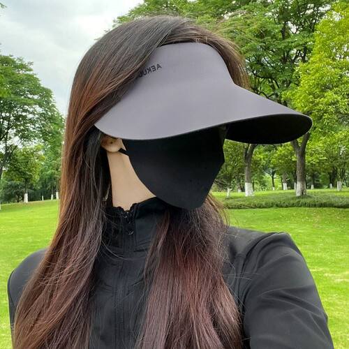 无感一体防晒帽女夏季防紫外线无痕可折叠遮阳帽超轻空顶太阳帽子