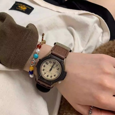 Casio时尚复古森林人男女表