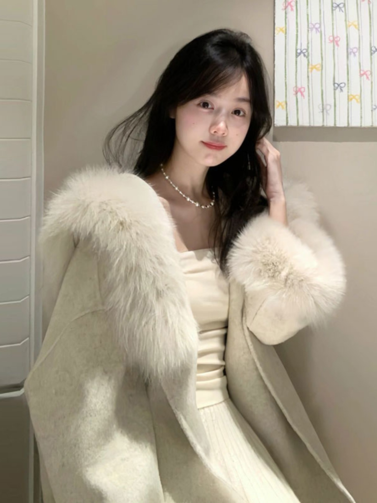 冬天千金穿搭高级感连帽毛领外套女2025新款爆款秋冬保暖呢子大衣