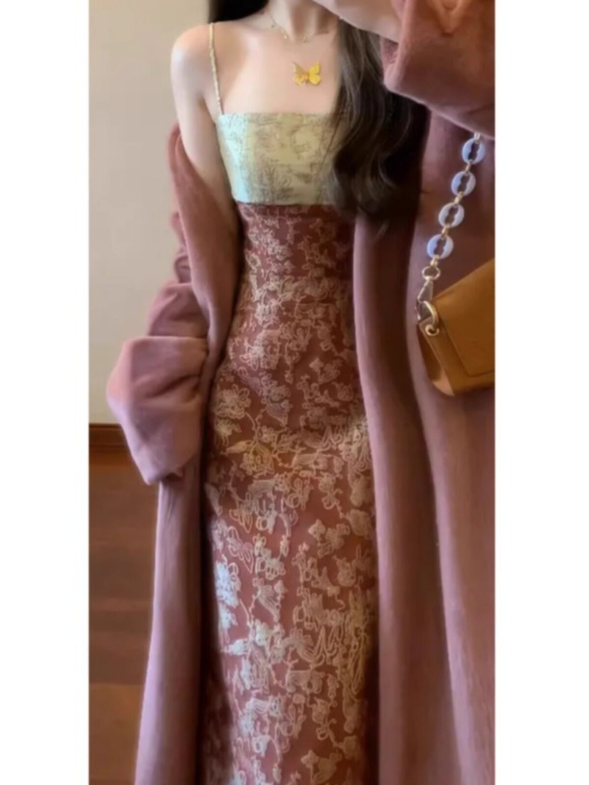 Chinese Style Dress Set: Retro Jacket & Suspender 2-Piece - Taobao product photo 4