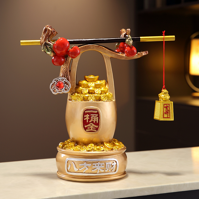称心如意聚宝盆一桶金摆件