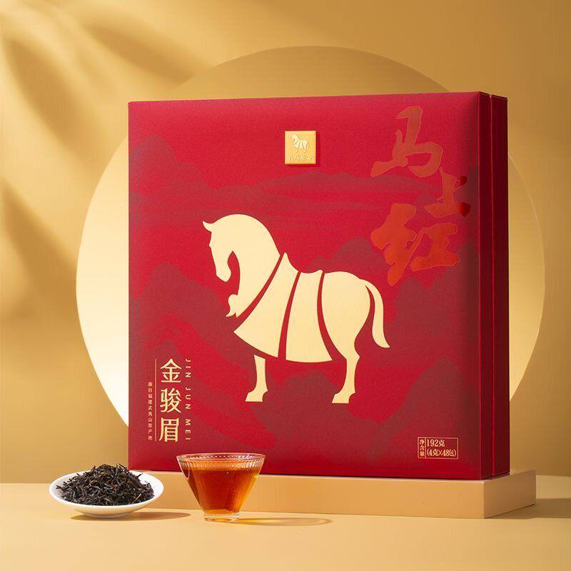 八马茶叶 武夷原产金骏眉特级红茶马上红500高端茶礼盒装192g