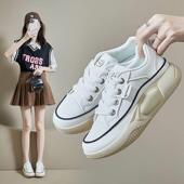 女款 防滑减震舒适跑步鞋 秋季 休闲厚底白色女士单鞋 2023时尚 运动鞋