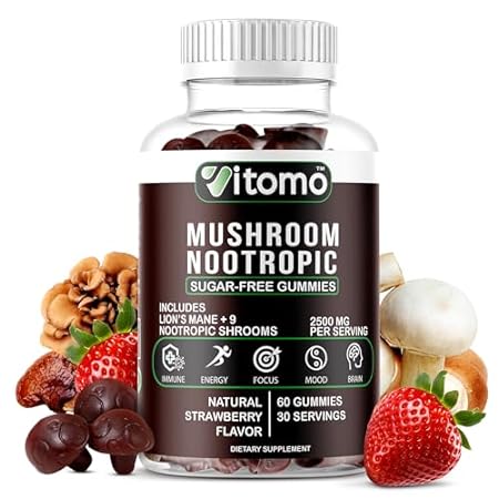 Mushroom Gummies - Sugar-Free Strawberry Mushroom Supplem