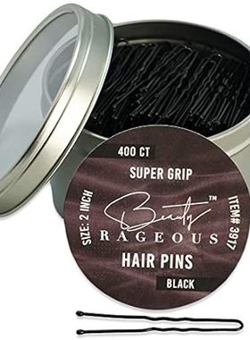 Super Grip - U Shaped Hair Pins - Black - 400 Ct Approx -