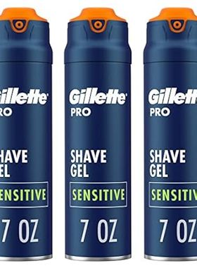 Gillette PRO Shaving Gel For Men， Cools To Soothe Skin An