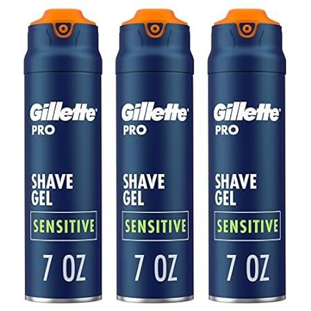 Gillette PRO Shaving Gel For Men， Cools To Soothe Skin An