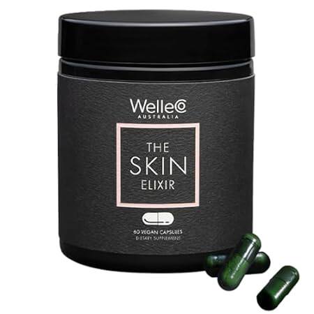 WelleCo The Skin Elixir Greens Powder Capsules with Zinc，