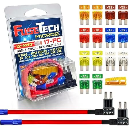 FuseTech 12 AWG Micro2 APT ATR 17 Piece Automotive Car Fu