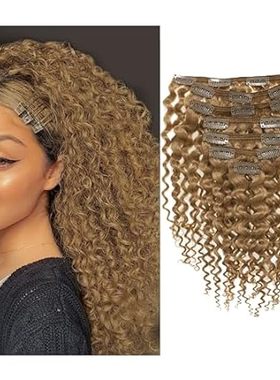Caliee Jerry Curly Clip in Hair Extension Human Hair Exte