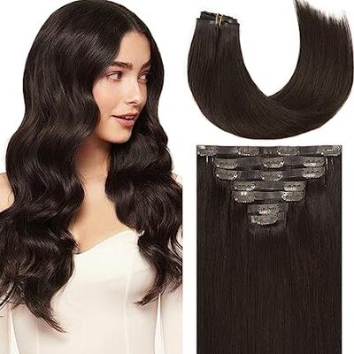 Loxxy 18Inch Glam Seamless Clip in Hair Extensions Human