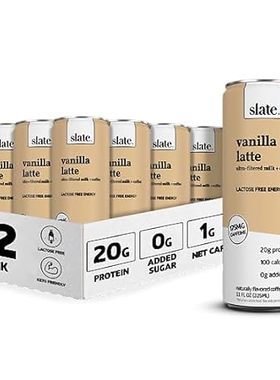 Slate Milk - High Protein Shake， Vanilla Latte， 20g Prote
