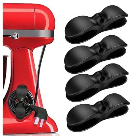 Cord Organizer for Kitchen Appliances， 4 Pack Black Appli