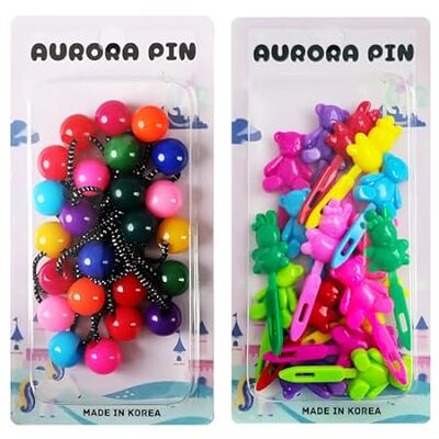30 Pcs Colorful Self Hinge Hair Barrettes and Beads Hair