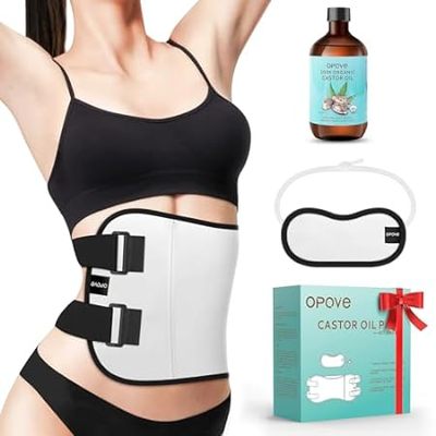 OPOVE Castor Oil Pack Wrap， 2Pack Organic Cotton Flannel