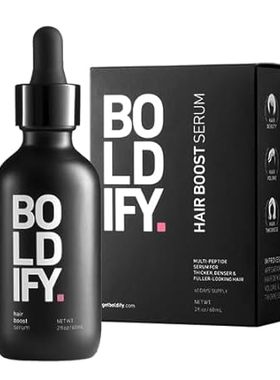 BOLDIFY Hair Growth Serum， 30 Natural Hair Boosters + 4 C