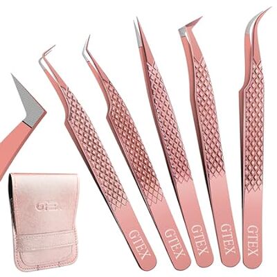 GTEX Fiber Tip Lash Tweezers For Eyelash Extension Tweeze