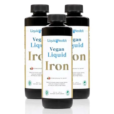LIQUIDHEALTH Vegan Liquid Iron Supplement with SunActive