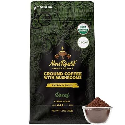 Organic Swiss Decaf Ground Mushroom Coffee by NeuRoast |