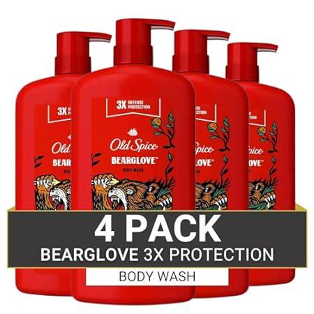 Old Spice Wild Bearglove Scent Body Wash for Men， 33.4 fl