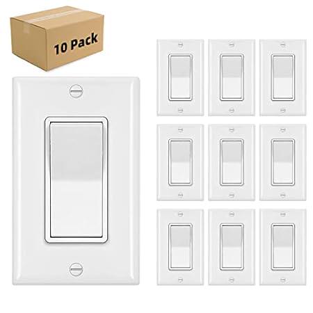 Micmi Decorator Light Switch， Single Pole Paddle Rocker R