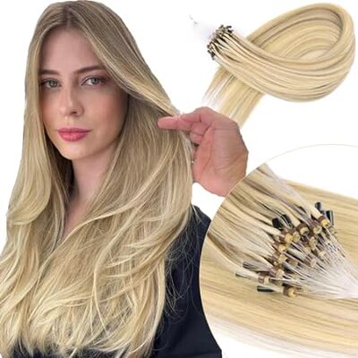 Virgin Microlink Hair Extensions - Human Hair，20inch Micr