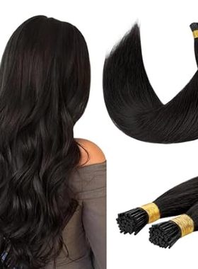 DOORES I Tip Hair Extensions， Dark Brown 50g/100s 14 Inch