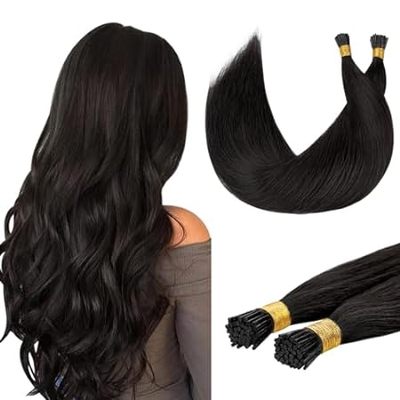DOORES I Tip Hair Extensions， Dark Brown 50g/100s 14 Inch