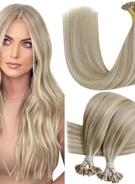 Hetto Utip Hair Extensions Human Hair Ash Blonde Mix Ligh