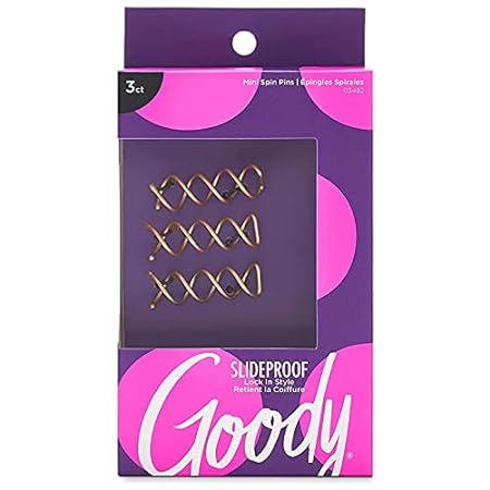 Goody Hair Spin Pin， - Mini Corkscrew Hair Pins for Fast