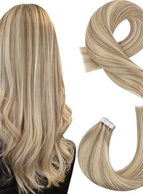 Moresoo Highlighted Tape in Hair Extensions Human Hair Bl
