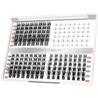 VEYESBEAUTY Individual Lash Clusters Invisible Band Cashm