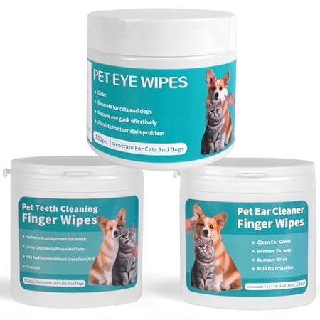 Teeth Cleaning Wipes Eyes Wipes Ear Finger Wipes for Dogs