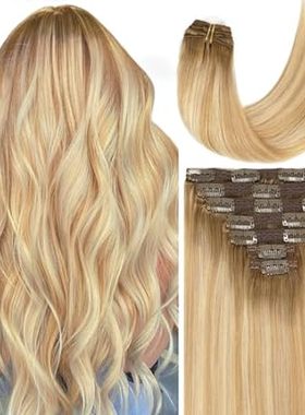 Caliee Clip in Hair Extensions Real Human Hair Roots Ash
