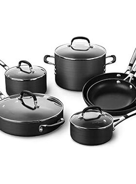 Calphalon 10-Piece Non-Stick Kitchen Cookware Set， Black