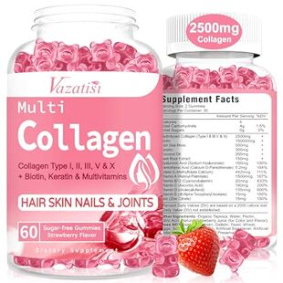 2 Pack Sugar Free Collagen Gummies for Women Men， Vegan C