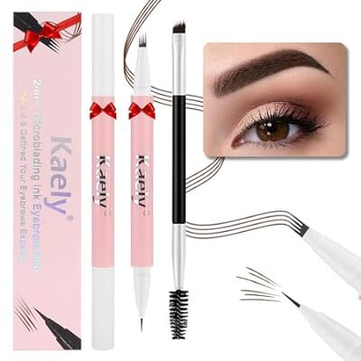 evpct 2Pcs Dark Brown Microblading Eyebrow Pen Brow Penci