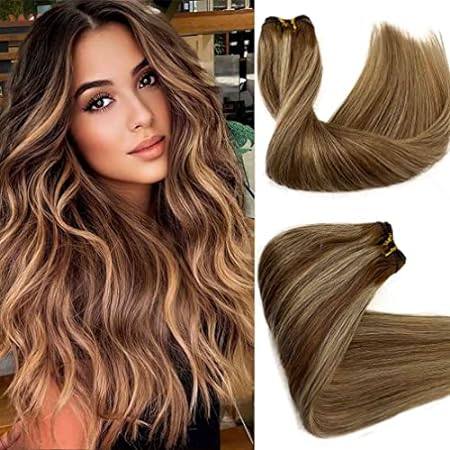 Hand Tied Sew in Hair Extensions Highlight Blonde Hair Ex
