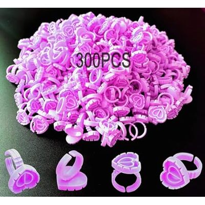 300 PCS Glue Rings for Eyelash Extension， Lash Glue Rings