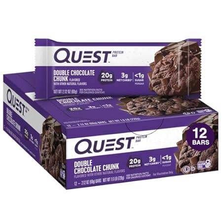 Quest Nutrition Double Chocolate Chunk Protein Bars， High
