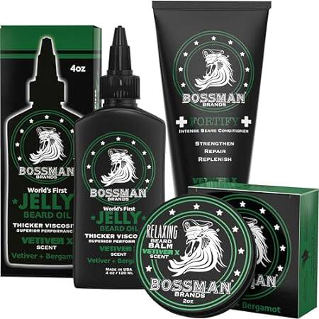 Bossman Essentials Beard Kit for Men - Beard Oil Jelly， F